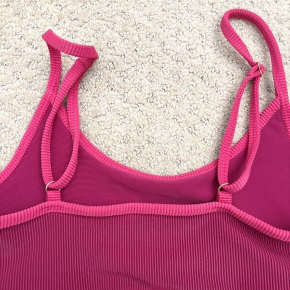 NEW Beach Riot Eva Pink Colorblock Ribbed Bikini Top Women’s Size Small - Picture 6 of 7